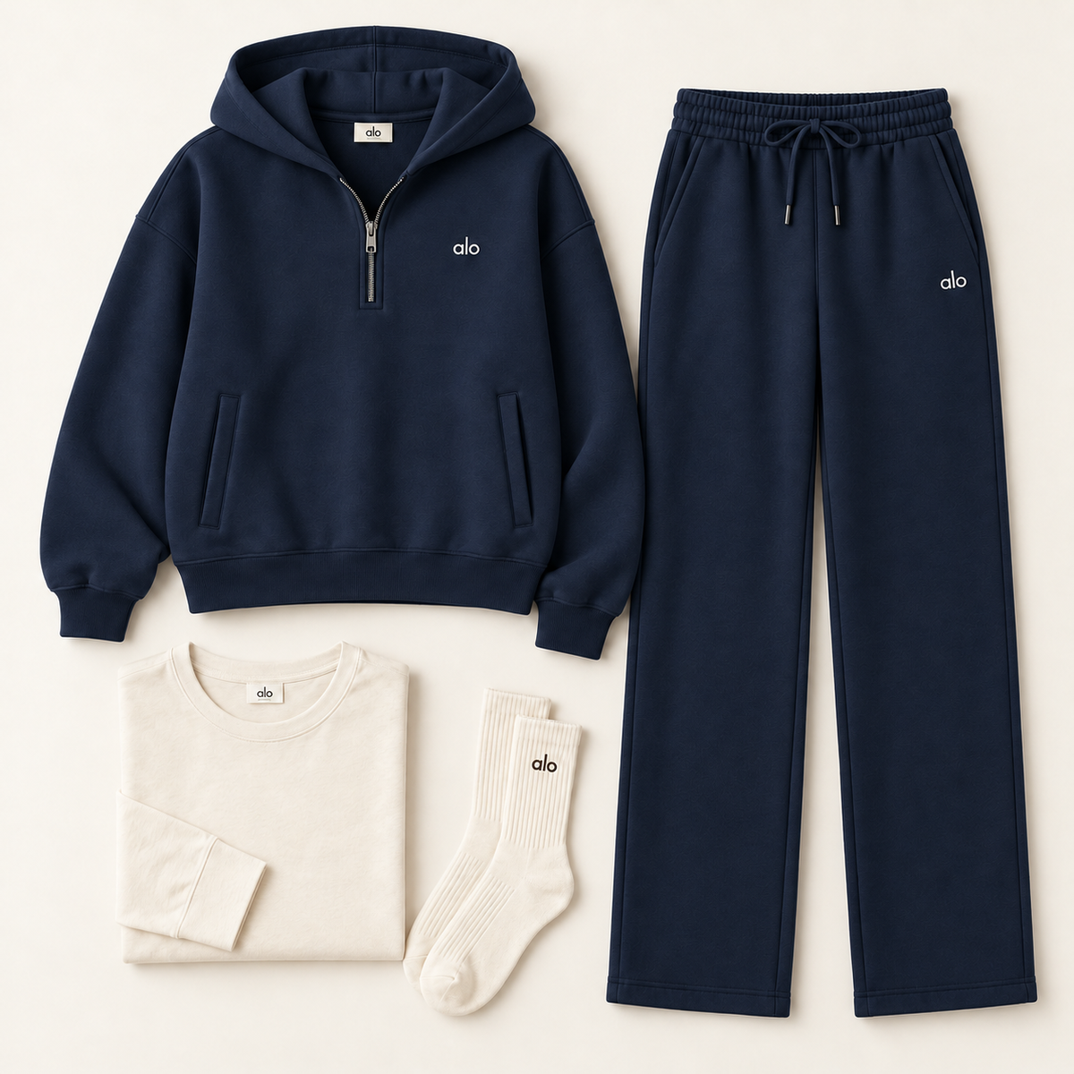 Women’s Half Zip Hooded Set