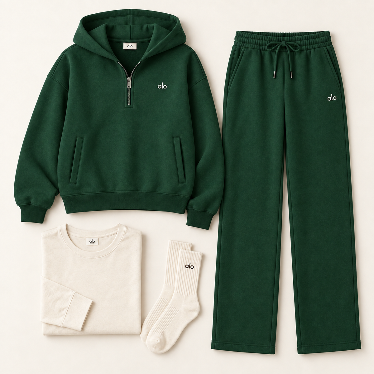 Women’s Half Zip Hooded Set
