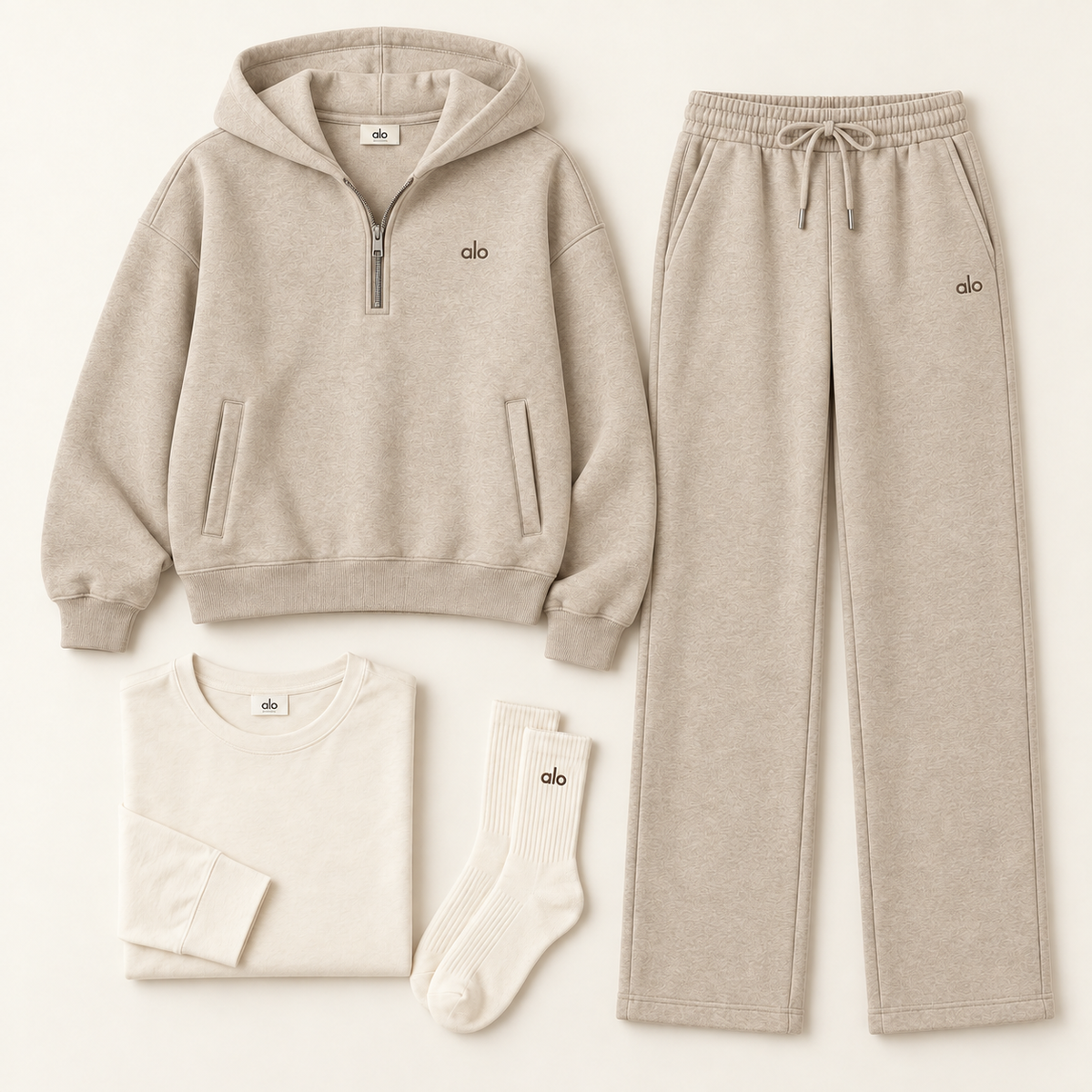 Women’s Half Zip Hooded Set