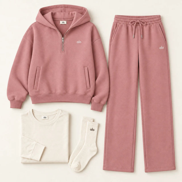 Half Zip Hooded Lounge Set